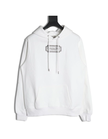 Dior embroidered silver logo hoodie,Dior Hoodie,Hoodie,APPAREL