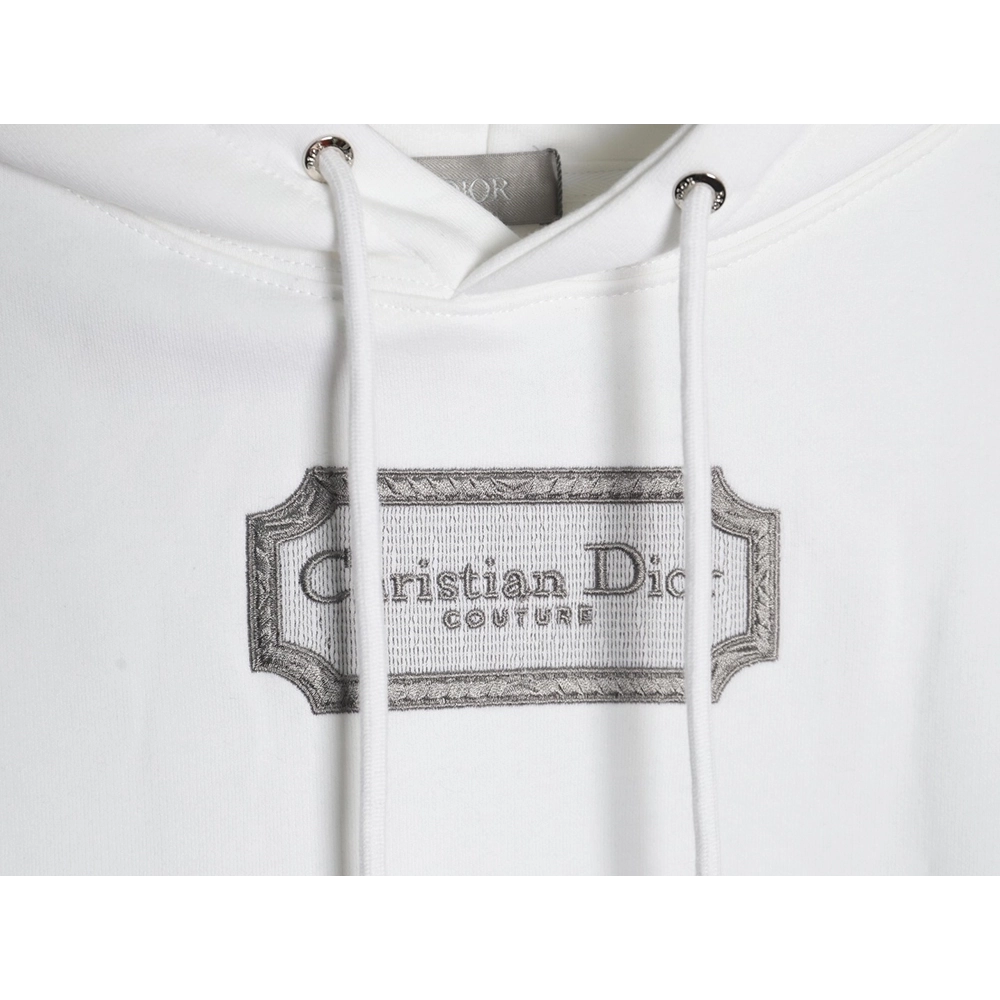 Dior embroidered silver logo hoodie,Dior Hoodie,Hoodie,APPAREL