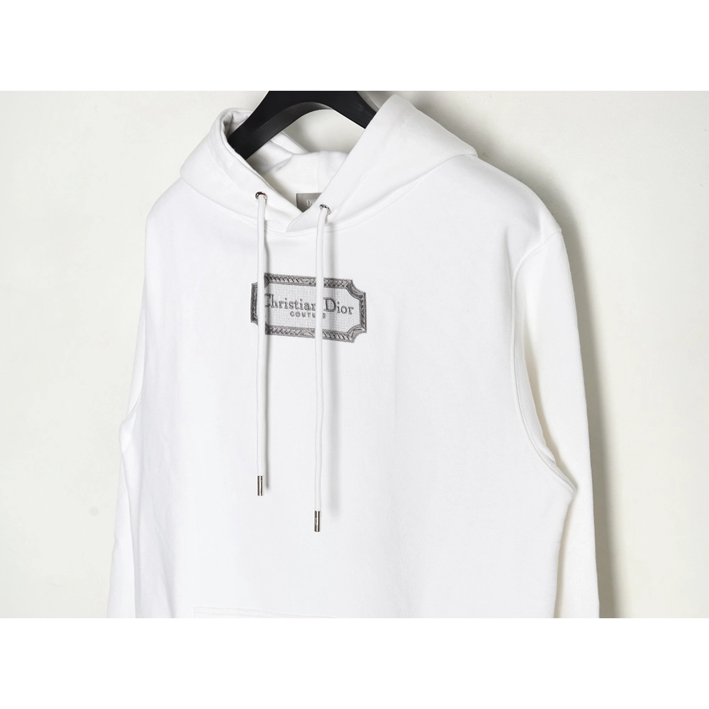 Dior embroidered silver logo hoodie,Dior Hoodie,Hoodie,APPAREL
