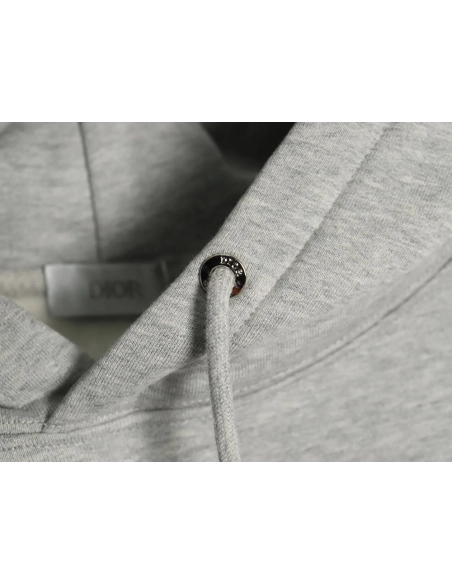 Dior embroidered silver logo hoodie,Dior Hoodie,Hoodie,APPAREL