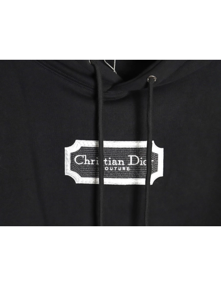 Dior embroidered silver logo hoodie,Dior Hoodie,Hoodie,APPAREL