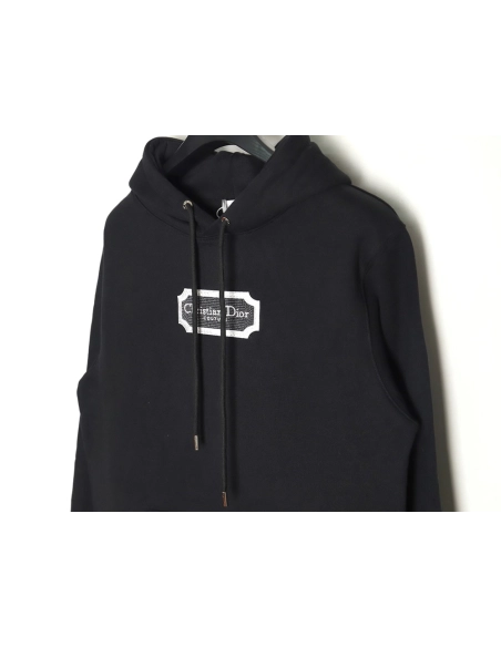 Dior embroidered silver logo hoodie,Dior Hoodie,Hoodie,APPAREL