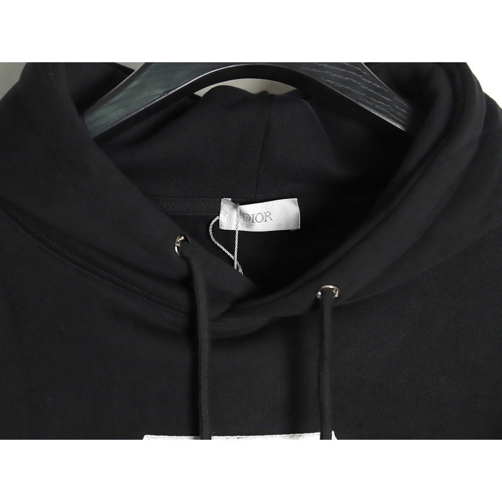 Dior embroidered silver logo hoodie,Dior Hoodie,Hoodie,APPAREL