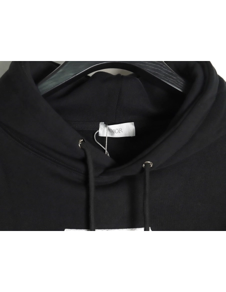 Dior embroidered silver logo hoodie,Dior Hoodie,Hoodie,APPAREL