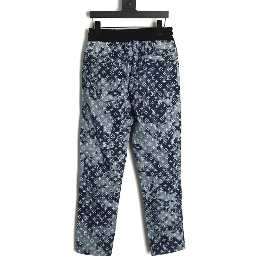 Louis Vuitton printed denim patchwork large pocket trousers,Louis Vuitton Jeans,CASUAL PANTS,APPAREL