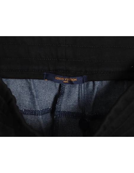 Louis Vuitton printed denim patchwork large pocket trousers,Louis Vuitton Jeans,CASUAL PANTS,APPAREL