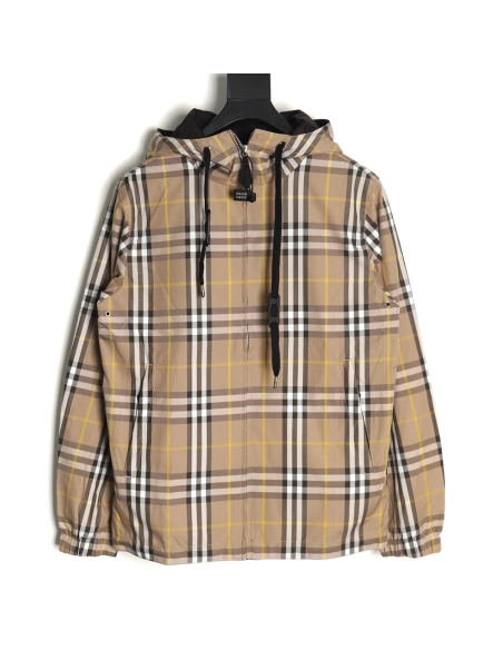 Burberry Check Reversible Hooded Jacket,Burberry Jacket,Jacket,APPAREL