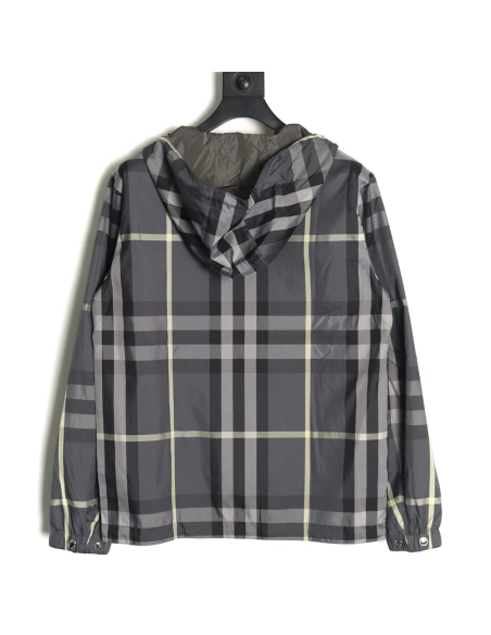 Burberry Check Reversible Hooded Jacket,Burberry Jacket,Jacket,APPAREL