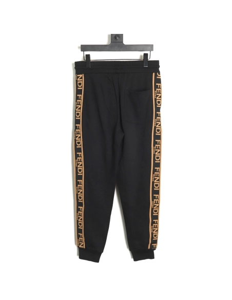 Fendi double F embroidered logo webbing sweatpants,Fendi Trousers,CASUAL PANTS,APPAREL