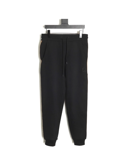 Fendi double F embroidered logo webbing sweatpants,Fendi Trousers,CASUAL PANTS,APPAREL
