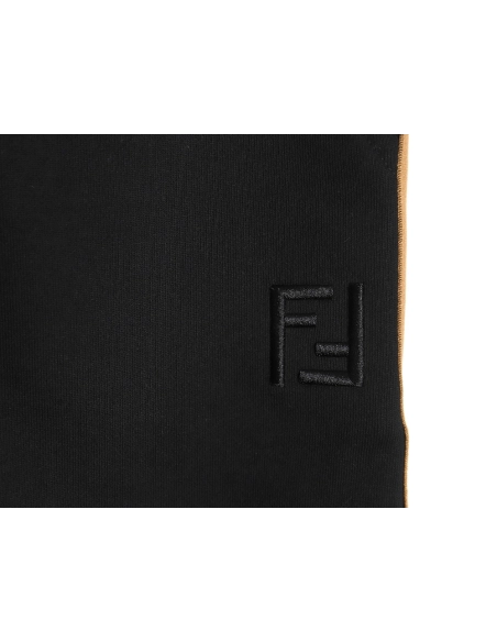 Fendi double F embroidered logo webbing sweatpants,Fendi Trousers,CASUAL PANTS,APPAREL
