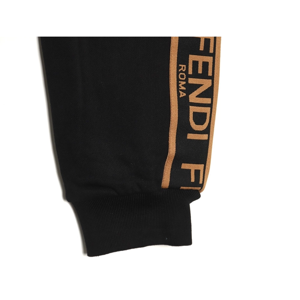 Fendi double F embroidered logo webbing sweatpants,Fendi Trousers,CASUAL PANTS,APPAREL