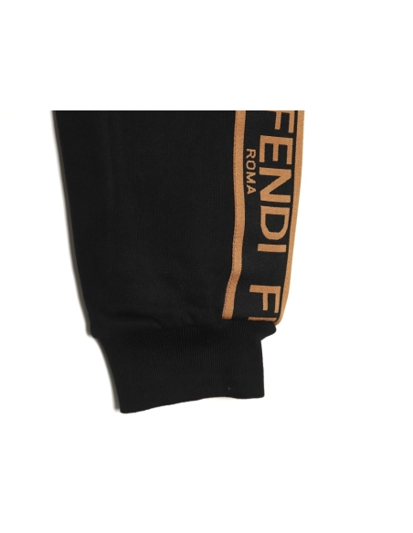 Fendi double F embroidered logo webbing sweatpants,Fendi Trousers,CASUAL PANTS,APPAREL
