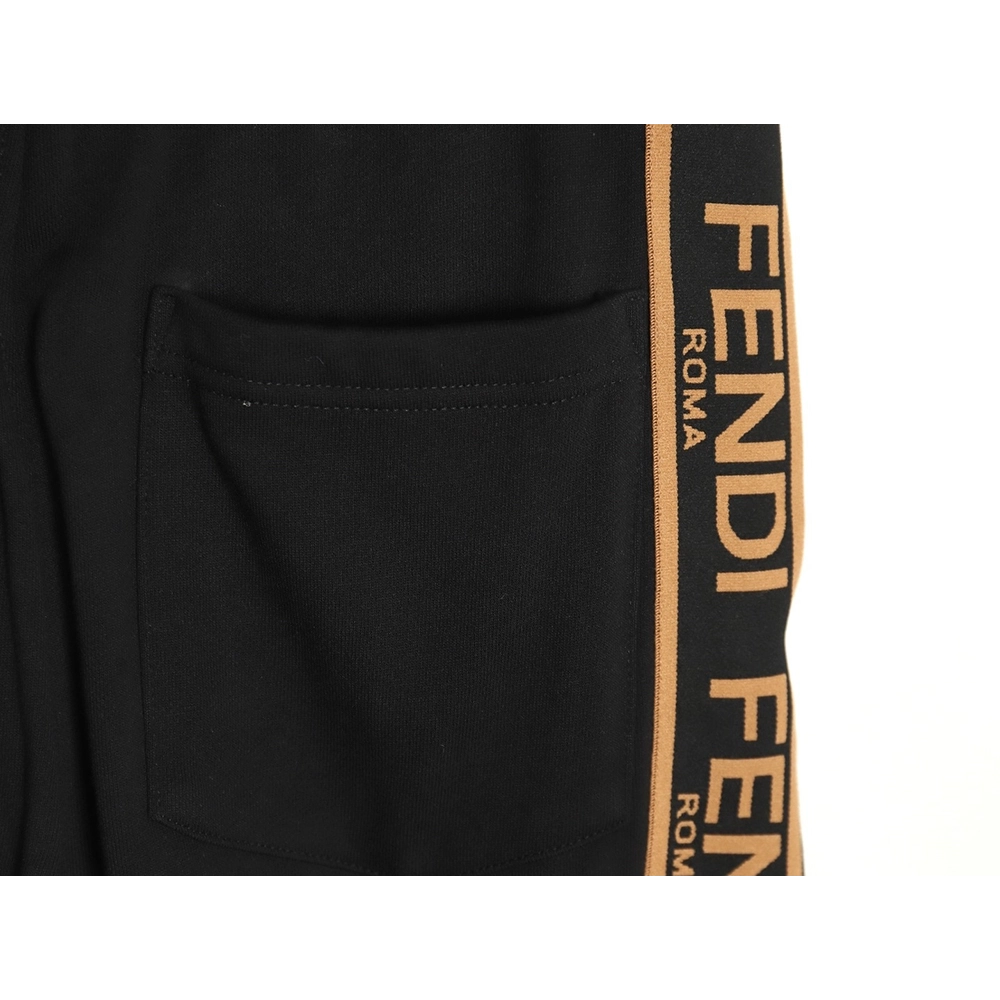 Fendi double F embroidered logo webbing sweatpants,Fendi Trousers,CASUAL PANTS,APPAREL