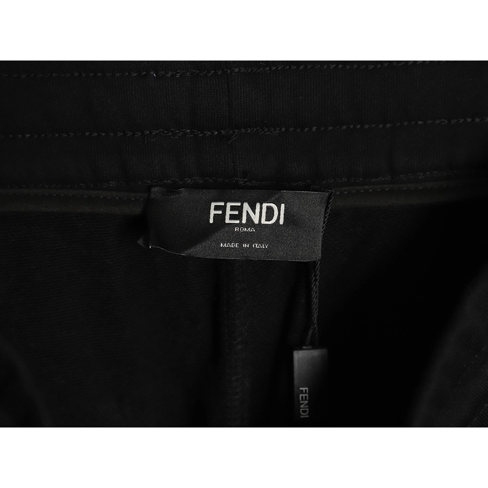 Fendi double F embroidered logo webbing sweatpants,Fendi Trousers,CASUAL PANTS,APPAREL