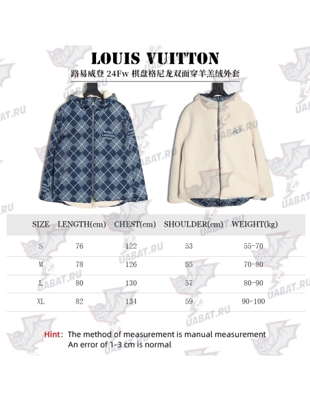 Louis Vuitton Checkerboard Nylon Reversible Sherpa Jacket,Louis Vuitton Jacket,Jacket,APPAREL