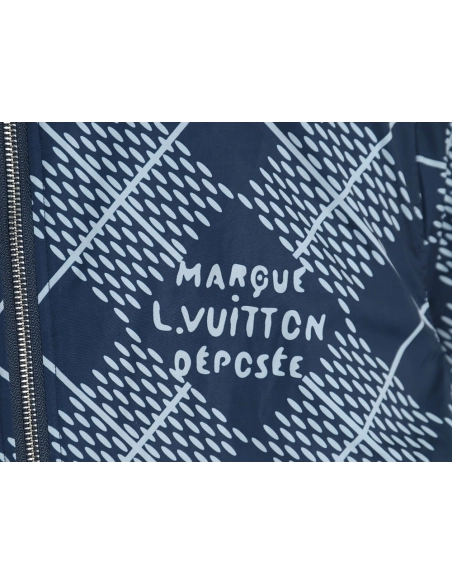 Louis Vuitton Checkerboard Nylon Reversible Sherpa Jacket,Louis Vuitton Jacket,Jacket,APPAREL