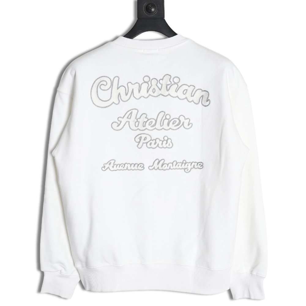 Dior lettering embroidered crewneck sweatshirt,Dior Sweatshirt,Sweatshirt,APPAREL