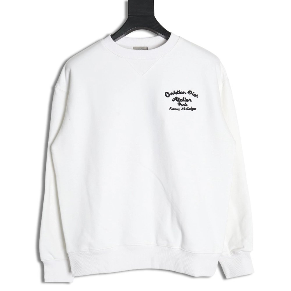Dior lettering embroidered crewneck sweatshirt,Dior Sweatshirt,Sweatshirt,APPAREL