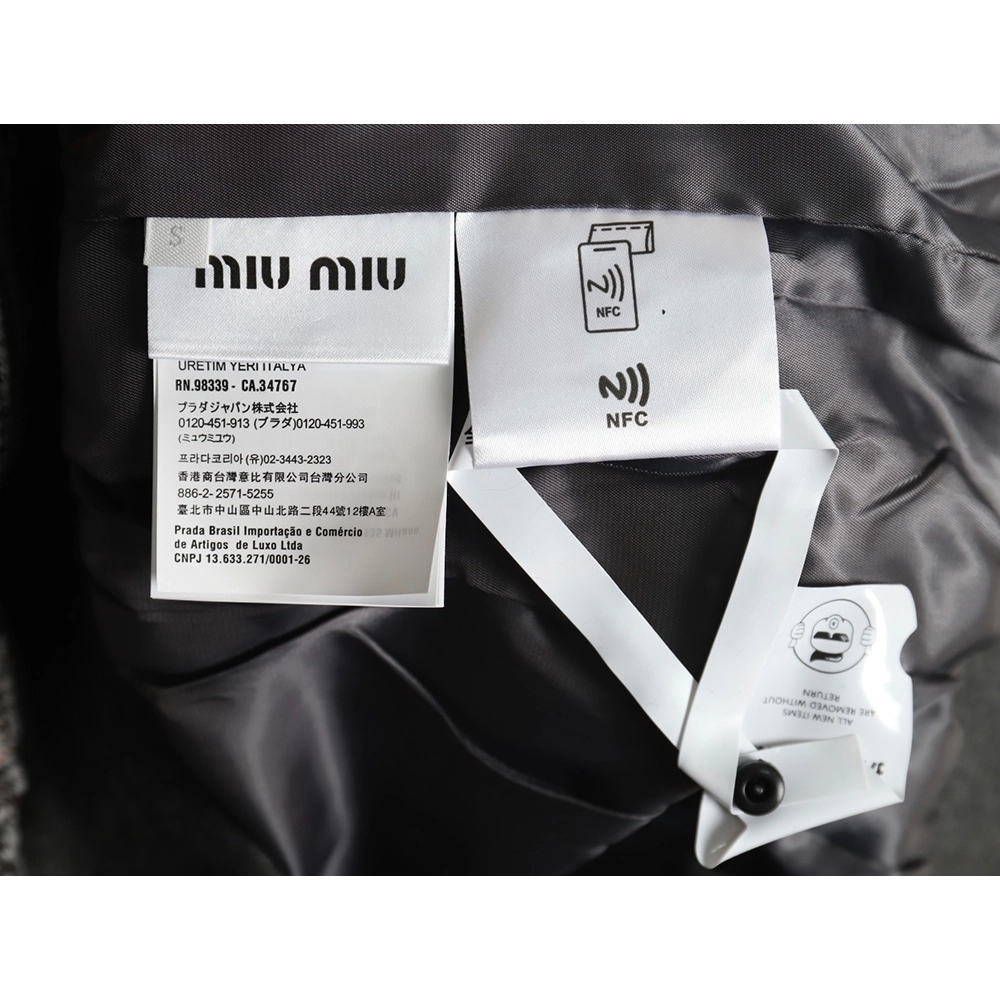 Miu Miu fine plaid stand collar zipper jacket,Miu Miu Jacket,Jacket,APPAREL