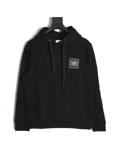 Burberry chest silicone square logo hooded sweatshirt,Burberry Sweatshirt,Sweatshirt,APPAREL