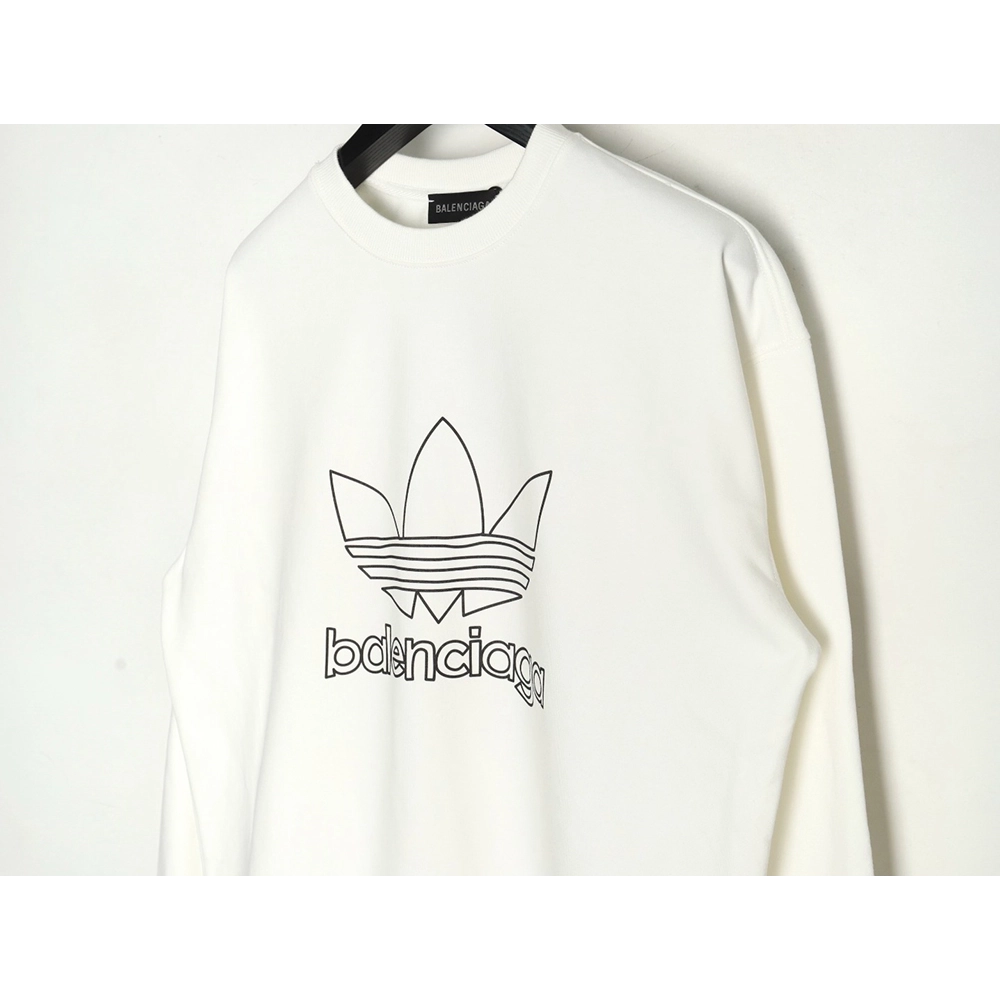 Balenciaga x Adidas Trefoil print crew neck sweatshirt,Balenciaga Sweatshirt,Sweatshirt,APPAREL