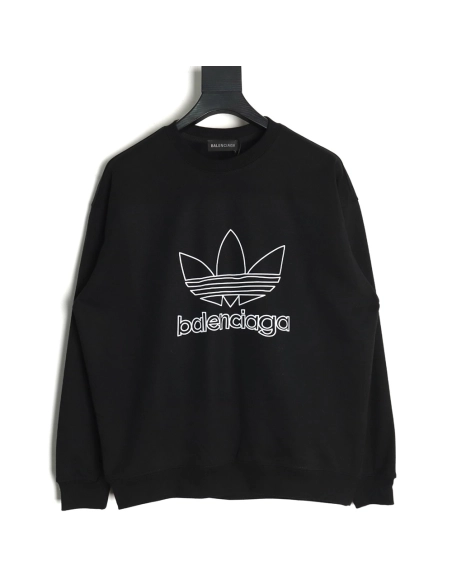Balenciaga x Adidas Trefoil print crew neck sweatshirt,Balenciaga Sweatshirt,Sweatshirt,APPAREL