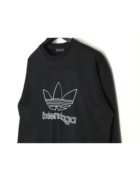 Balenciaga x Adidas Trefoil print crew neck sweatshirt,Balenciaga Sweatshirt,Sweatshirt,APPAREL