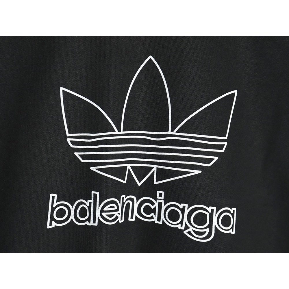 Balenciaga x Adidas Trefoil print crew neck sweatshirt,Balenciaga Sweatshirt,Sweatshirt,APPAREL