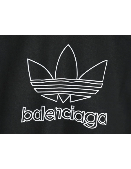 Balenciaga x Adidas Trefoil print crew neck sweatshirt,Balenciaga Sweatshirt,Sweatshirt,APPAREL