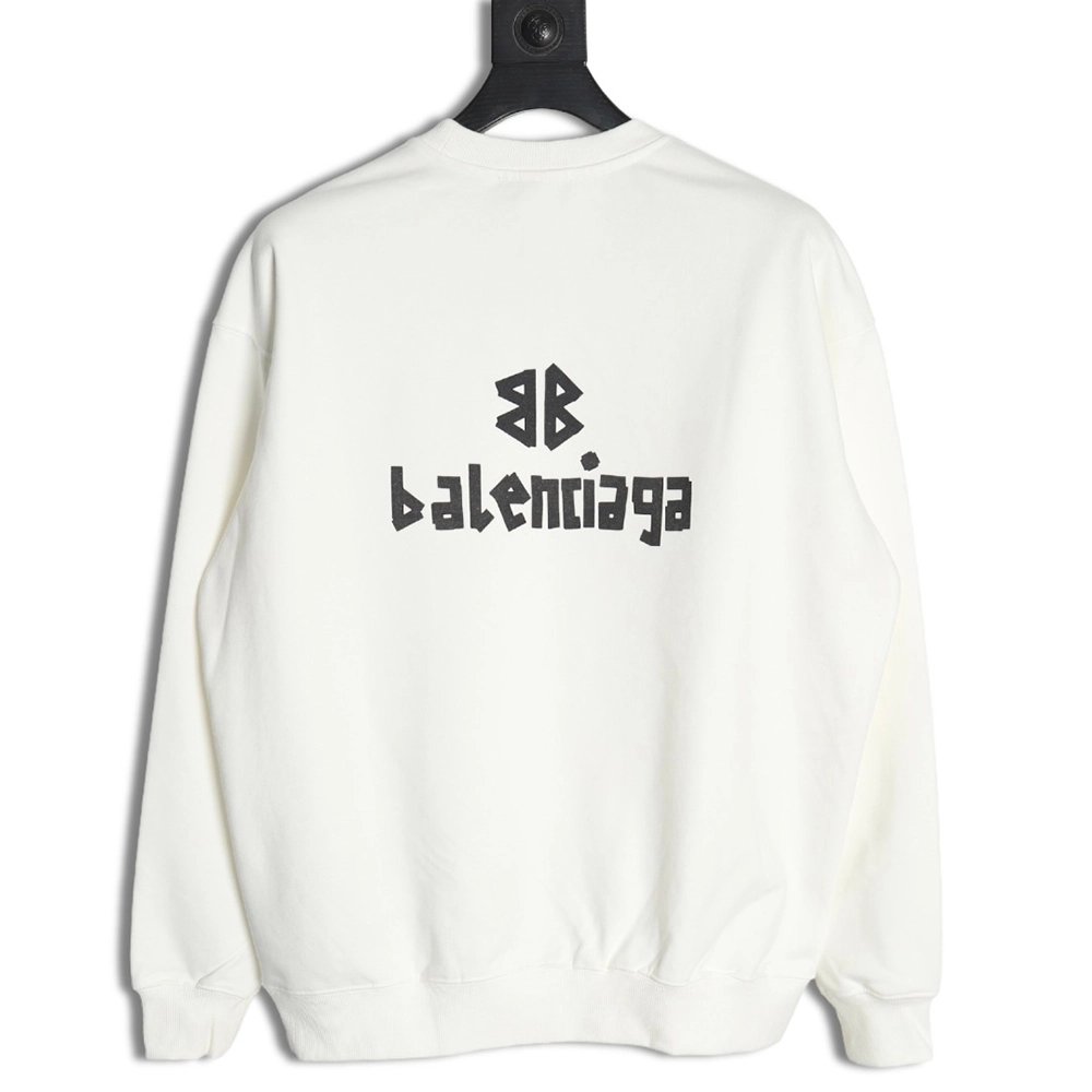 Balenciaga Mixed LOGO Print Lettering Crew Neck Sweatshirt,Balenciaga Sweatshirt,Sweatshirt,APPAREL