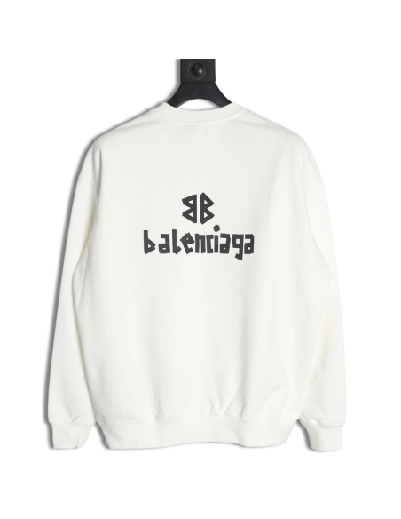 Balenciaga Mixed LOGO Print Lettering Crew Neck Sweatshirt,Balenciaga Sweatshirt,Sweatshirt,APPAREL