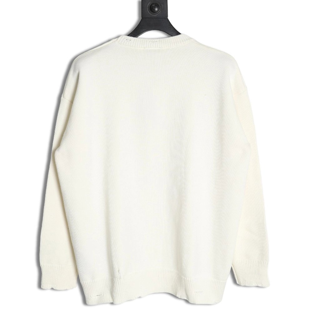 Balenciaga embossed threedimensional lettering hole knit sweater,Balenciaga Sweatshirt,Sweatshirt,APPAREL