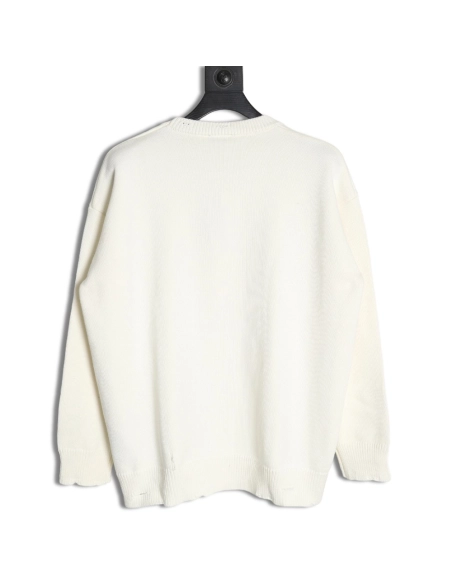 Balenciaga embossed threedimensional lettering hole knit sweater,Balenciaga Sweatshirt,Sweatshirt,APPAREL