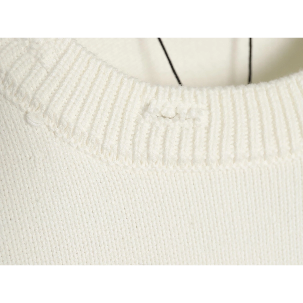 Balenciaga embossed threedimensional lettering hole knit sweater,Balenciaga Sweatshirt,Sweatshirt,APPAREL