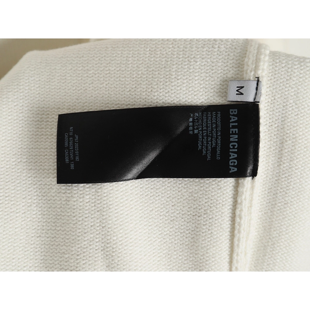 Balenciaga embossed threedimensional lettering hole knit sweater,Balenciaga Sweatshirt,Sweatshirt,APPAREL