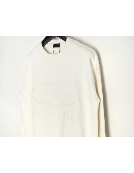 Balenciaga embossed threedimensional lettering hole knit sweater,Balenciaga Sweatshirt,Sweatshirt,APPAREL