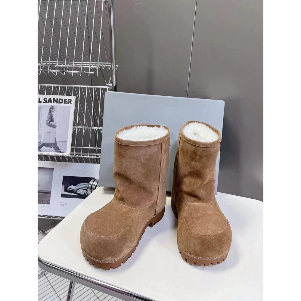 Balenciaga Alaska Fur Boots Brown,BALENCIAGA BOOT