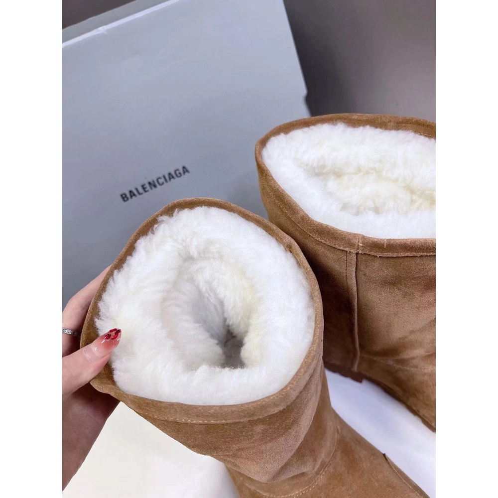 Balenciaga Alaska Fur Boots Brown,BALENCIAGA BOOT