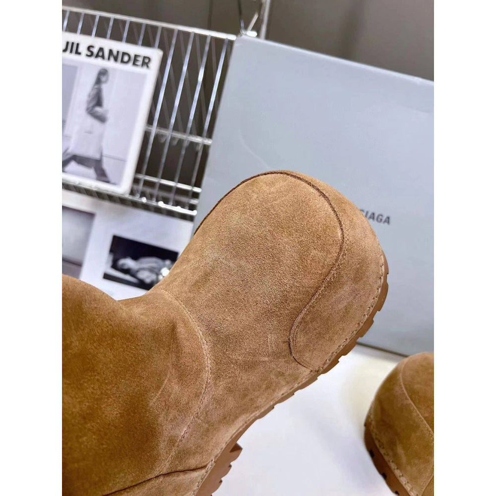 Balenciaga Alaska Fur Boots Brown,BALENCIAGA BOOT