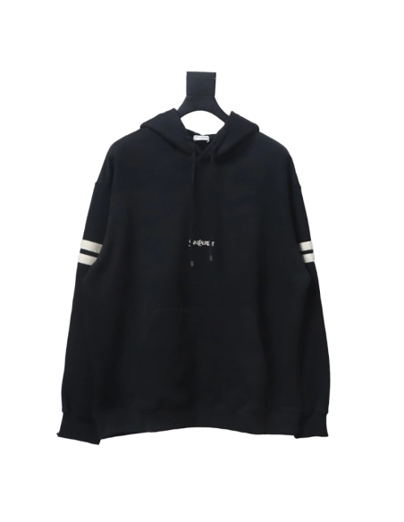 Saint Laurent Paris Sleeve Web Hooded Sweatshirt,Saint Laurent