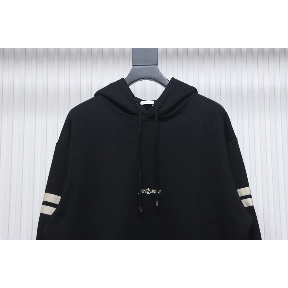 Saint Laurent Paris Sleeve Web Hooded Sweatshirt,Saint Laurent