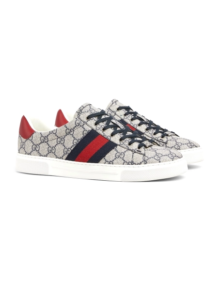 GUCCI ACE SNEAKER WITH WEB,GUCCI SHOES