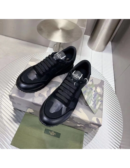 Valention Camouflage Noir Rockrunner Sneaker,Valentino