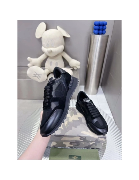 Valention Camouflage Noir Rockrunner Sneaker,Valentino
