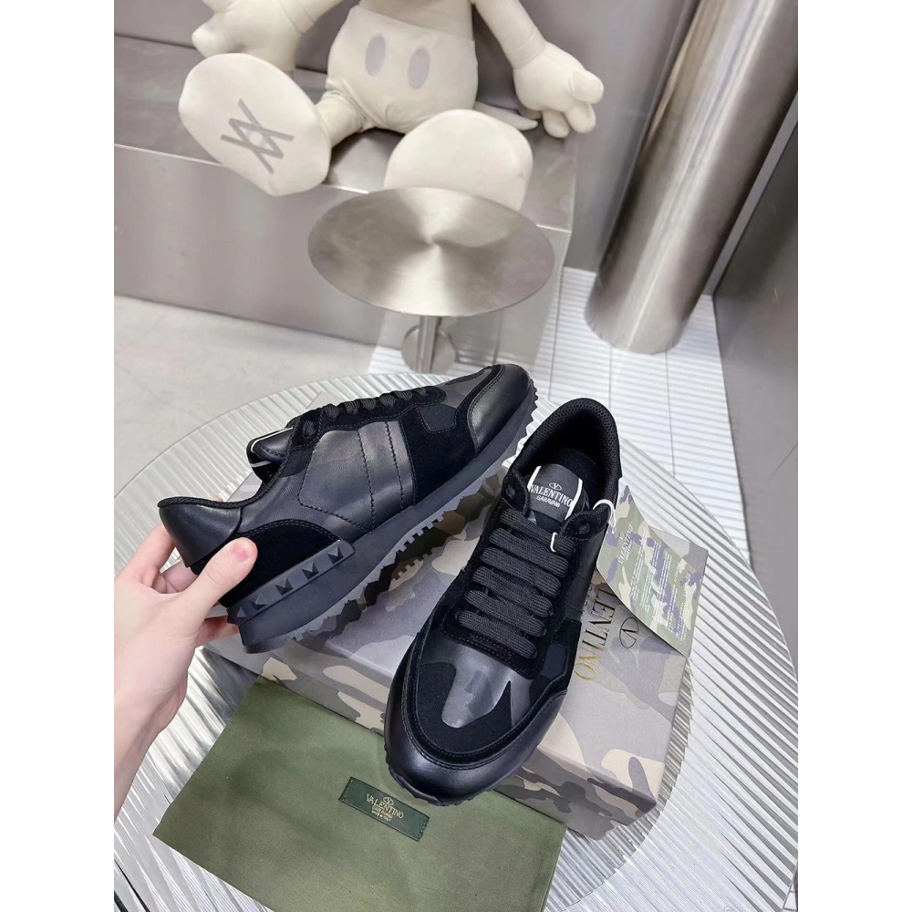 Valention Camouflage Noir Rockrunner Sneaker,Valentino