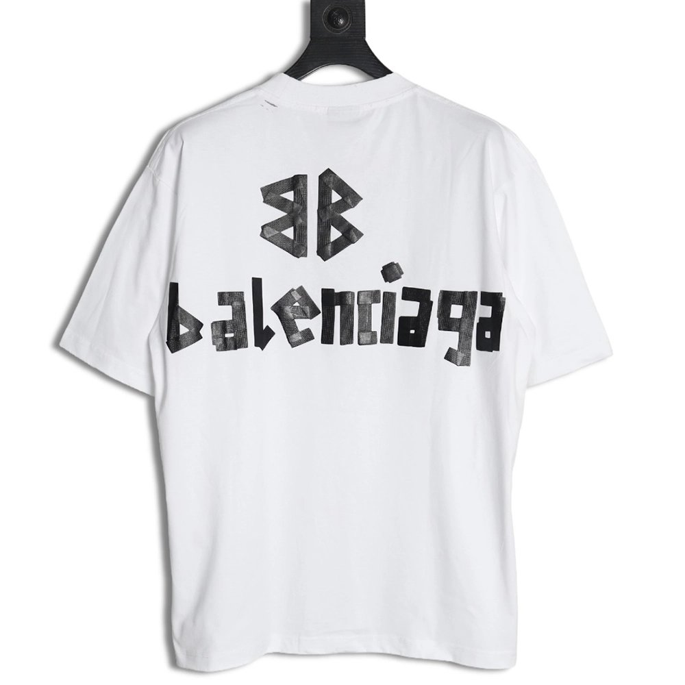 Balenciaga Tape Print Short Sleeve T-Shirt TSK8,Balenciaga