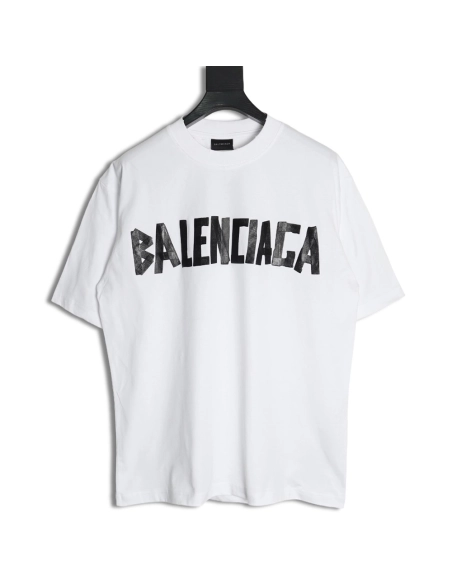 Balenciaga Tape Print Short Sleeve T-Shirt TSK8,Balenciaga