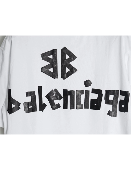 Balenciaga Tape Print Short Sleeve T-Shirt TSK8,Balenciaga