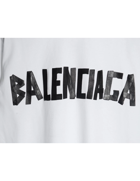 Balenciaga Tape Print Short Sleeve T-Shirt TSK8,Balenciaga